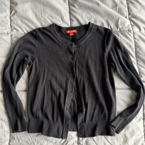 Joe Fresh Black Crewneck Button Cardigan Sweater